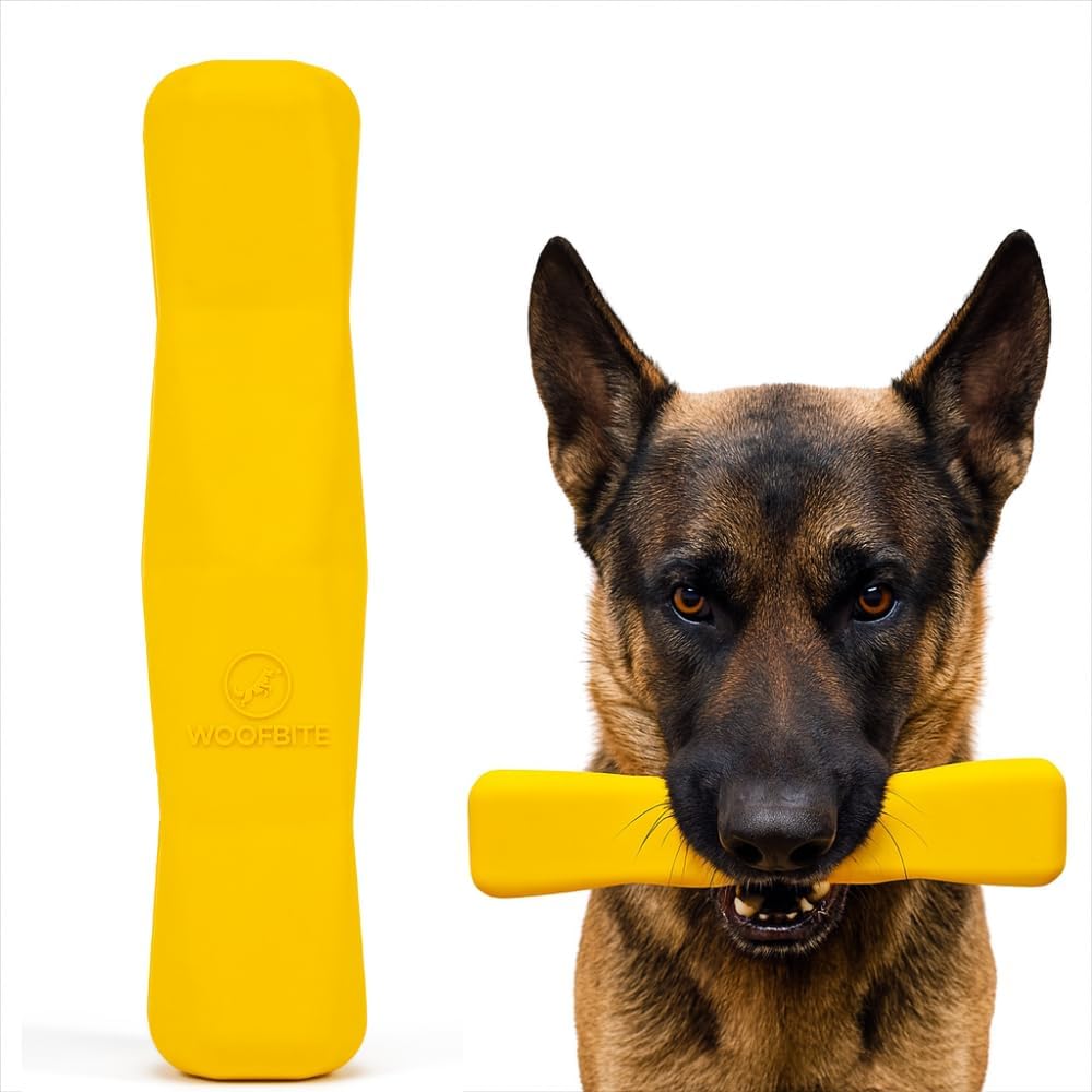 Indestructible Stick Dog Toy - Lifetime Replacement - Durable Chew Toy for Aggressive Chewers - Safe Non-Toxic Natural Rubber - Chew Tug & Fetch - Tough, Heavy Duty - Med/Large Breed, 8”x2”