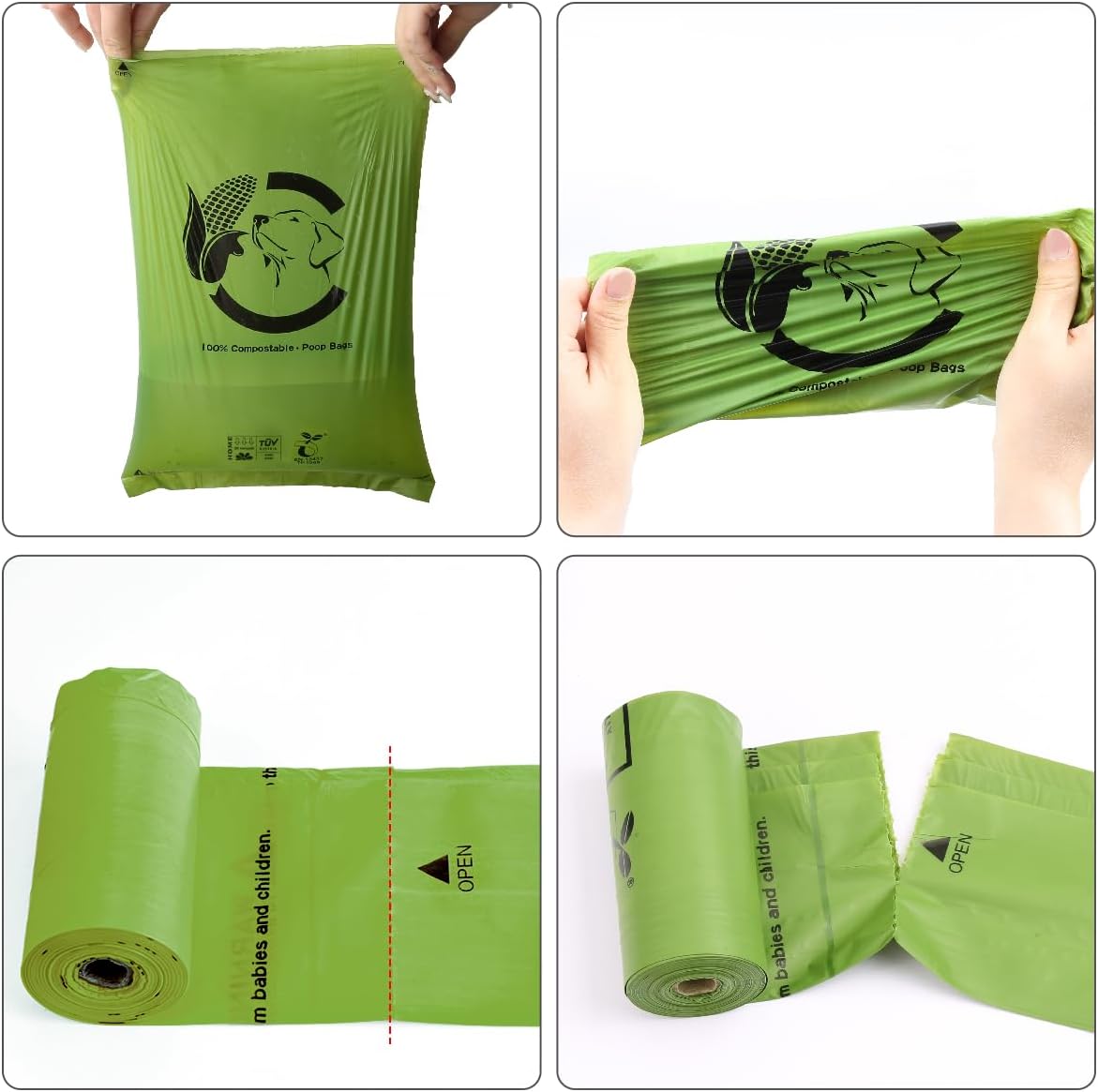 Certified Home Compostable Dog Poop Bags, 270 Plant Based Bags (18 Rolls) | TÜV AUSTRIA Home Compost, ASTM D6400, EN 13432 and NF T51-800 Certified, Extra Thick, Unscented, Leak Proof, Cornstarch