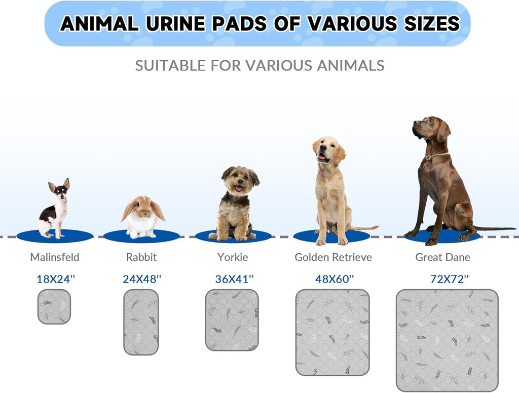 Sunheir Washable Pee Pads for Dogs, Reusable Puppy Pads for Dog Playpen 2PC | Thick Super Absorbent, Leak-Proof & Non-Slip, Waterproof Dog Pads for Puppy Playpen, Crate, Whelping Box, Potty Training Grey