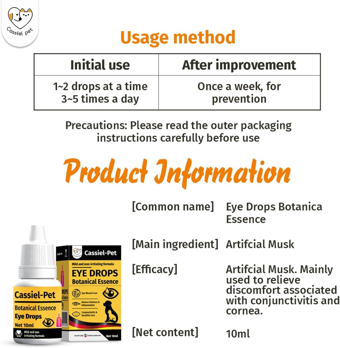 Eye Drops for Eye Infection Treatment, Soothe Infection Allergy, Relieve Dry Eyes & Red Eye，Eye Cleaner and Tear Stain Remover for Dogs and Cats | 10 ml 0.33 FL OZ (1 Bottle)