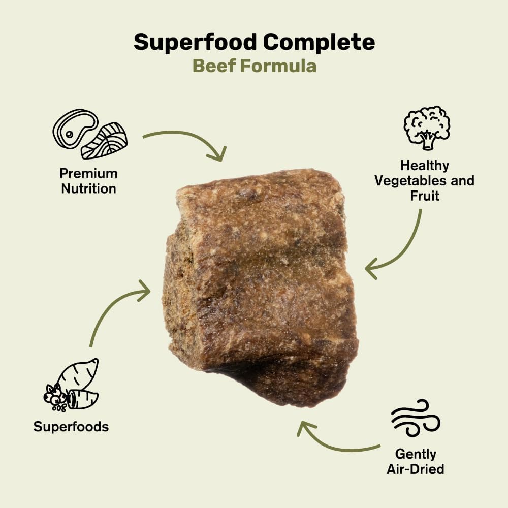 BADLANDS RANCH Air-Dried Beef Dog Food, 87% Real Meat, 24 oz | Includes organs & salmon; kibble topper or alternative; adult & senior dogs; no corn, wheat, soy or fillers