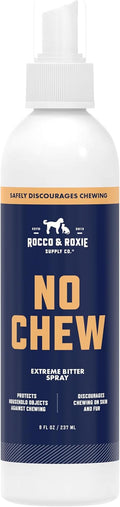 Rocco & Roxie No Chew Spray for Dogs - Alcohol-Free with Copaiba Oil, 8oz | Alcohol-Free Bitter Deterrent – Safe on Skin, Hot Spots & Wounds – Calming Copaiba Oil – Long-Lasting on Furniture & Cords
