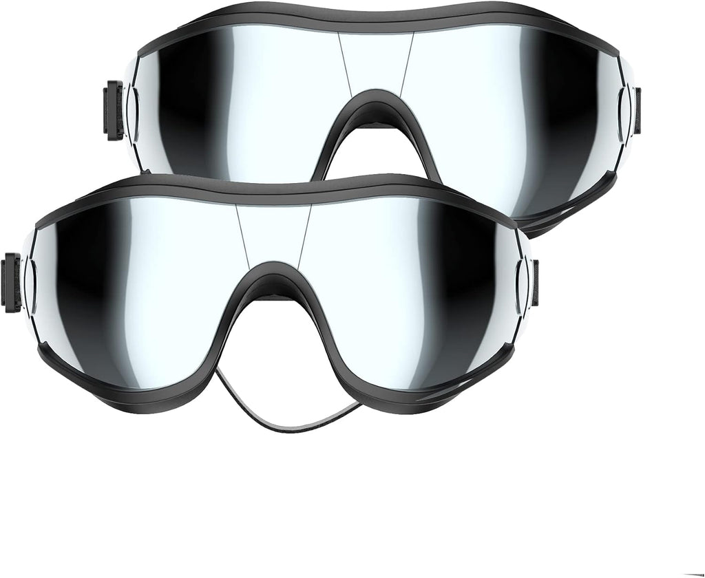 Dog Sunglasses Dog Goggles, UV Wind Dust Fog Protection Pet Glasses Eye Wear with Adjustable Strap for Medium or Large Size (Laser)