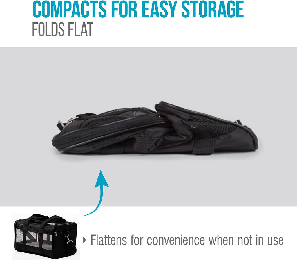 Sherpa Original Deluxe Travel Pet Carrier, Airline Approved - Black, Large
