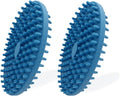 Dog Grooming Brush, Lilpep Pet Shampoo Bath Brush Soothing Massage Rubber Comb with Adjustable Ring Handle for Long Short Haired Dogs and Cats (Blue+Green, pack of 2)