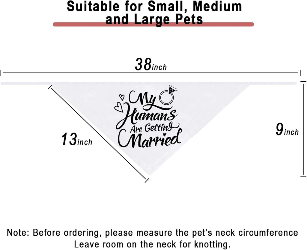 Engagement Gift, My Humans are Getting Married Dog Bandana, Wedding Photo Prop, Pet Scarf, Dog Engagement Announcement, Pet Accessories (Black)