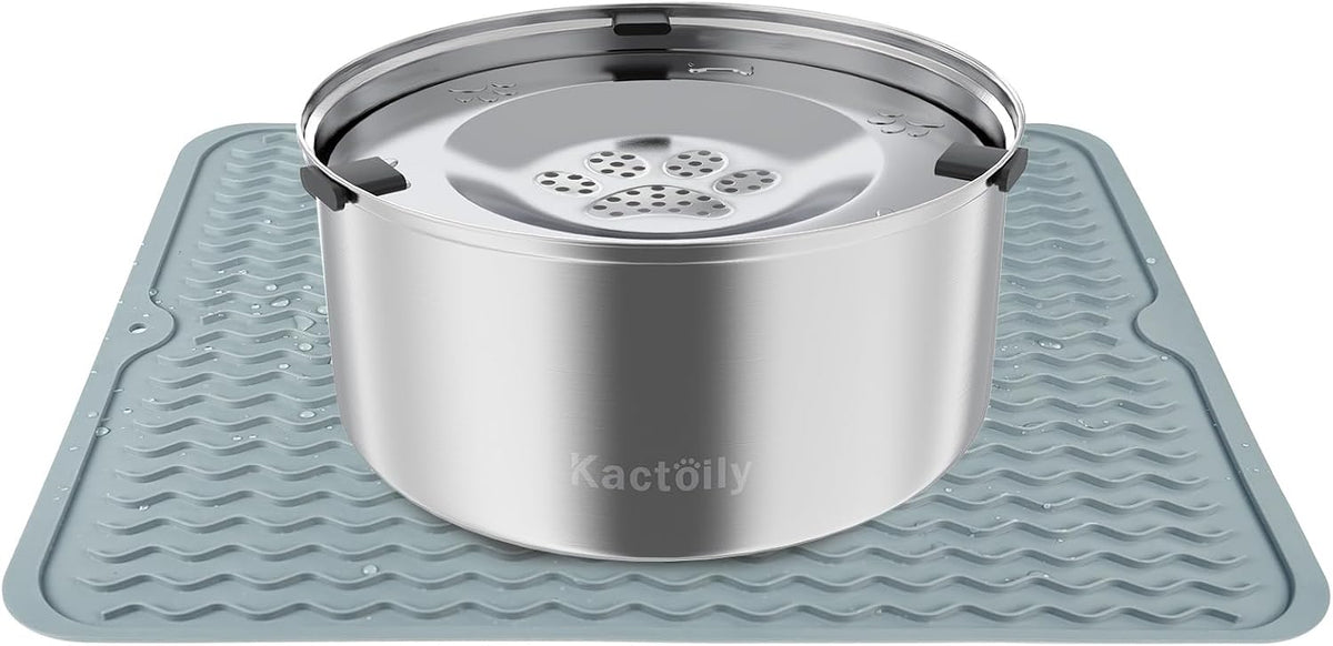 Kactoily 3L/101oz Dog Water Bowl Stainless Steel Slow Water Bowl for Dog | No-Spill Slow Drinking Water Bowl for Medium Large Dogs, Spill Proof Dog Water Bowl for Home, Vehicle and Travel Use
