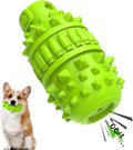 PIFFZEDO Natural Rubber Squeaky Dog Chew Toy for Large Aggressive Chewers | Indestructible large squeak toy, tough chew toy for power chewers, birthday gift, cleans tartar, green large size