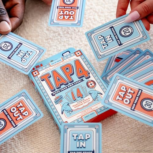 Tap 4, Strategic Fast-Paced & Easy to Learn, Be the First Player to Shed All Cards in Your Hand Using Special Tap in & Tap Out Cards, an Addicting & Exciting New Card Game for Kids, Teens and Adults