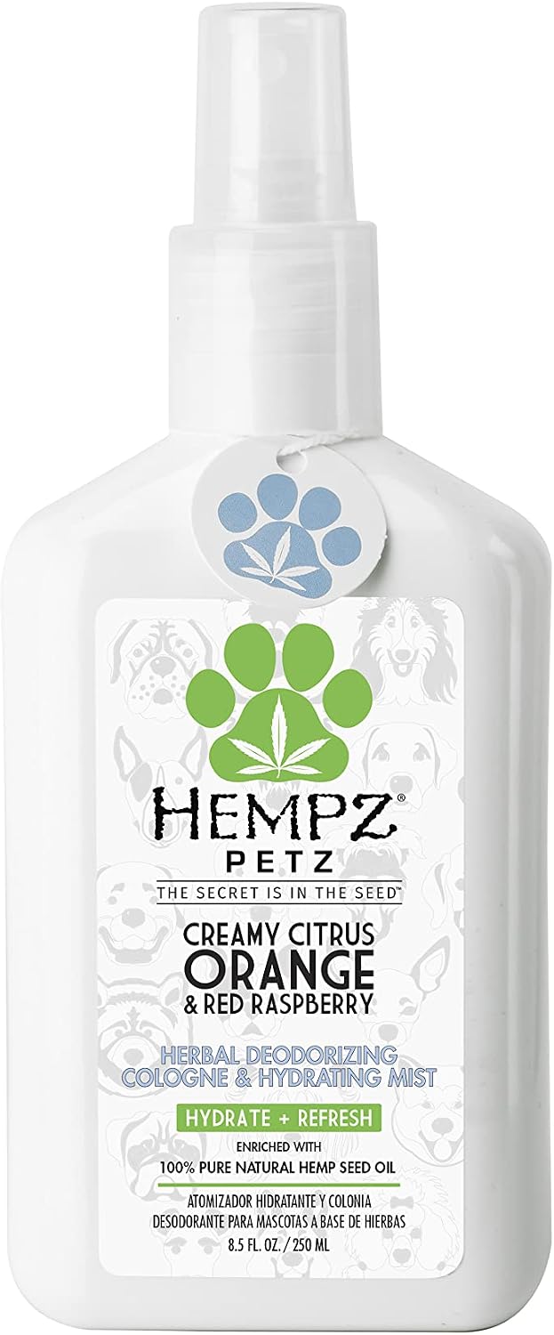 Hempz Petz Dog Cologne, Creamy, Citrus Orange & Red Raspberry, 8.5 fl. oz.