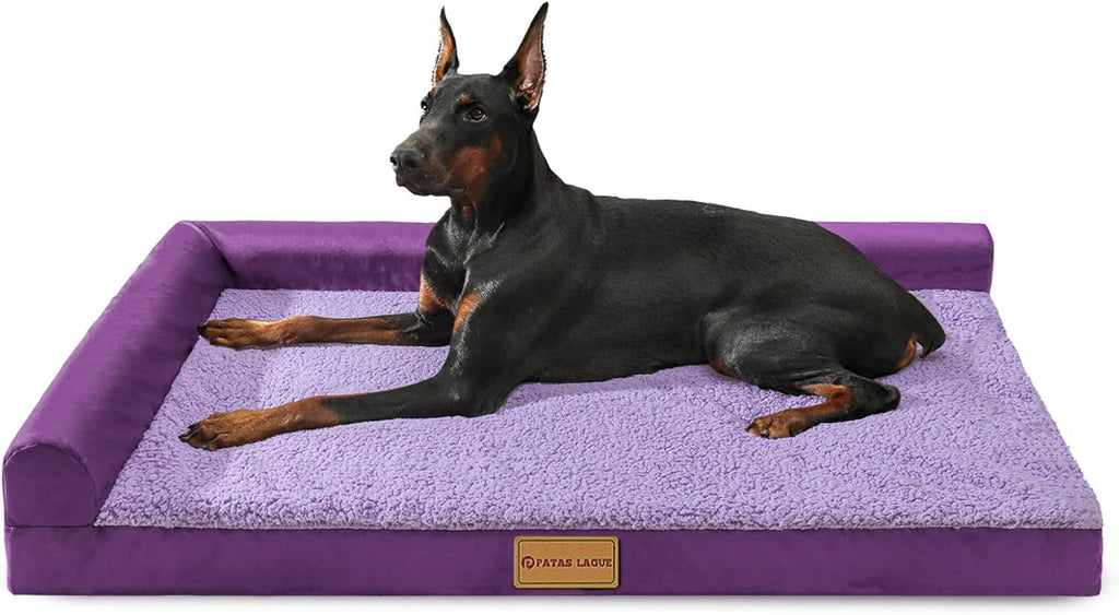 Patas Lague Orthopedic Large Dog Bed Washable Pet Sofa Bed 36''X24'' Black