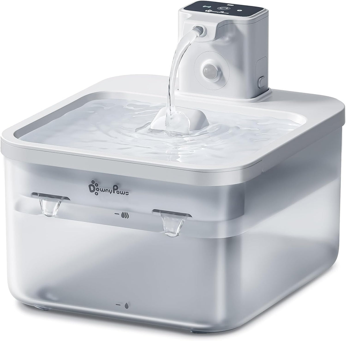 DownyPaws Cat Water Fountain Cordless, Pet Fountain, 84oz/2.5L, Black Pro