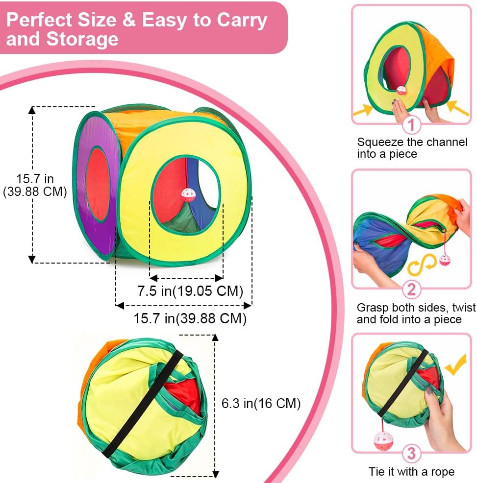 Retro Shaw 33Pcs Cat Toys with Tunnel for Indoor Cats