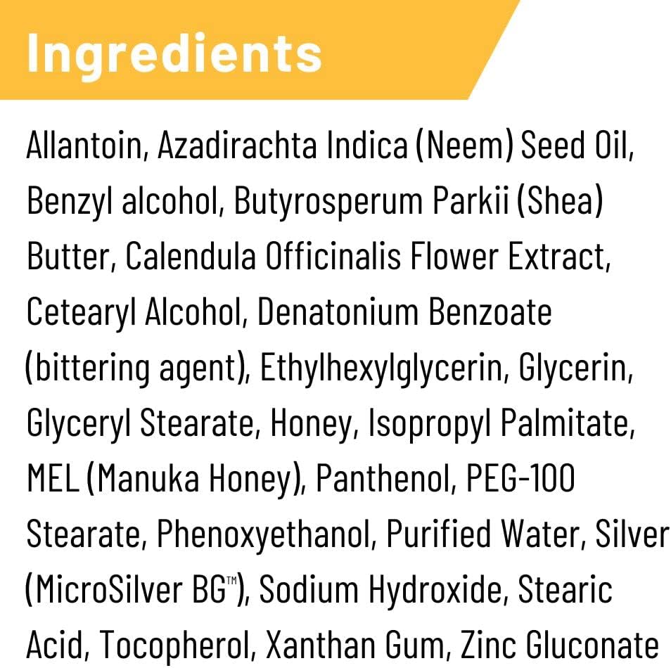 Silver Honey Hot Spot & Wound Care Pet First Aid Ointment, 2 oz Tube | Manuka Honey, MicroSilver BG, Dog, Cat, Small Animal, Fast-Acting Results, At Home Treatment, Thick, Creamy, Antibiotic-Free
