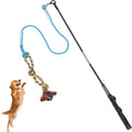 Flirt Pole for Dogs Interactive Chase Toy for Large Medium Small Puppy Dogs | For Chase and Tug of War, Dog Teaser Wand with Lure, Chewing Toy, for Outdoor Exercise & Training,Easy to Use,Carry, Sturdy