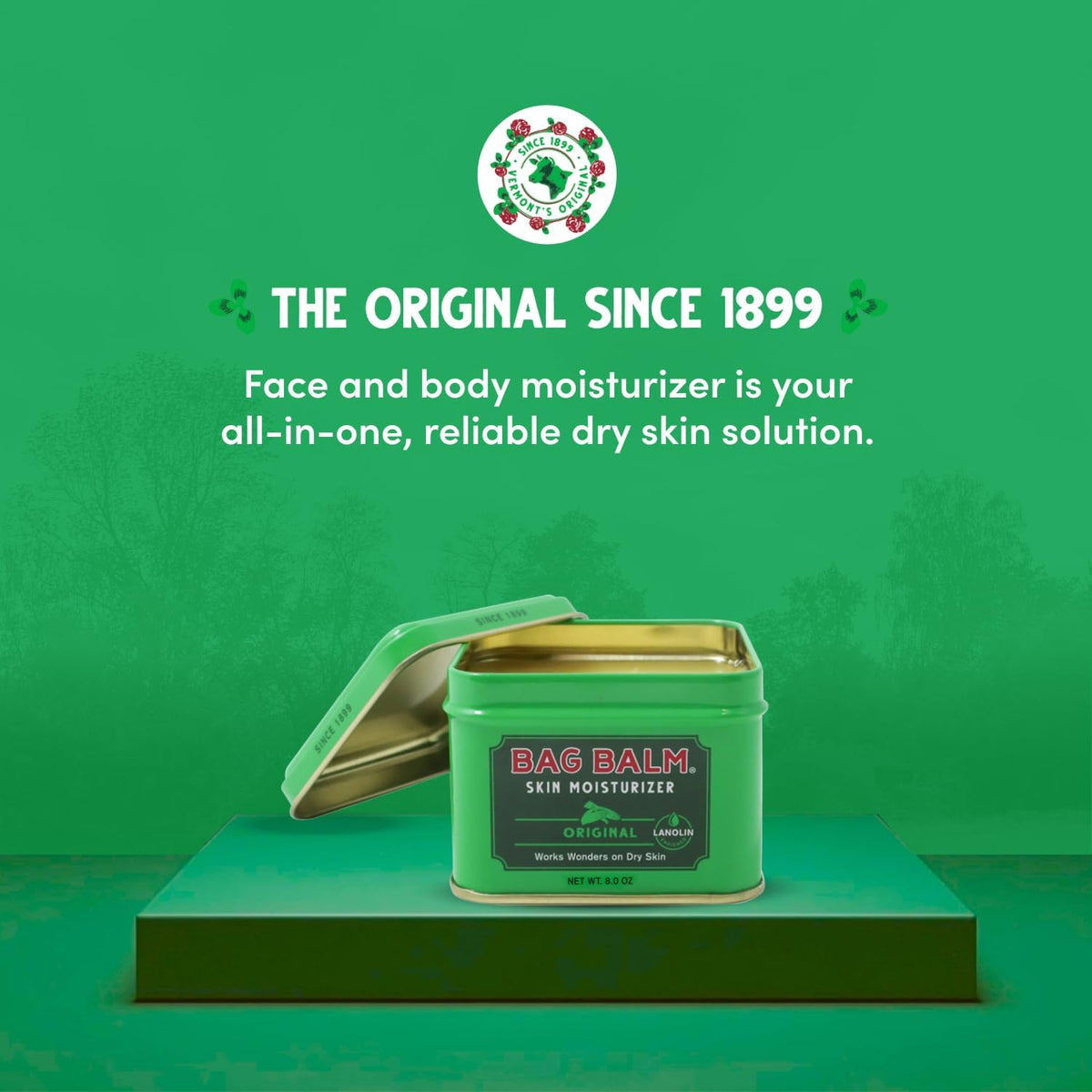 Bag Balm Vermont's Original Hand Moisturizer, Hand Balm for Dry Skin, Cracked Hands, Heels & Dry Hands Treatment, For Dogs and More Ointment, Lotion - 8oz Tin, 3 Pack