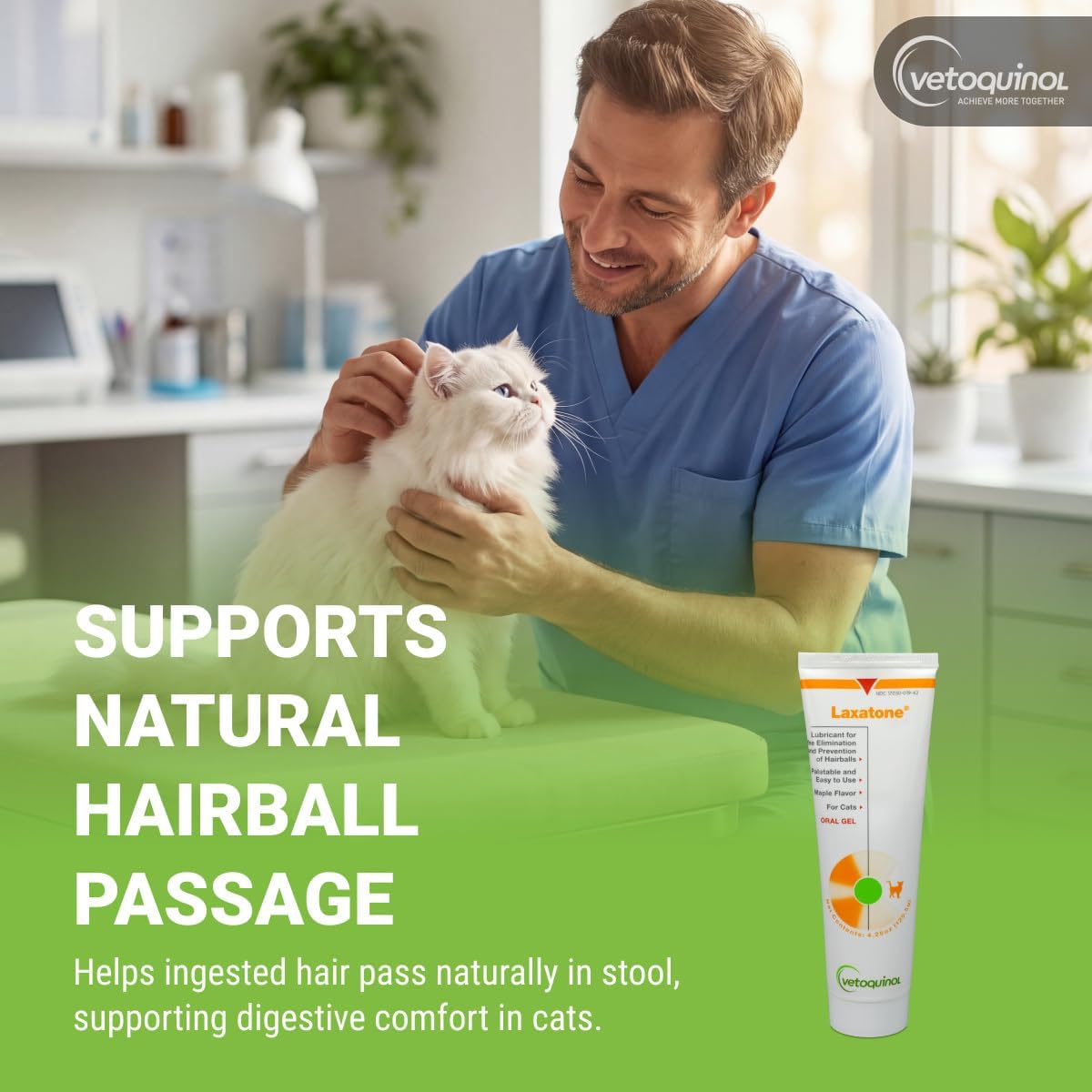 Vetoquinol Laxatone - Hairball Gel for Cats - Gentle Oral Lubricant for Everyday Use - Well-Flavored Hairball Remedy - Easy-to-Use Pet Care Essentials - 4.25 Ounce