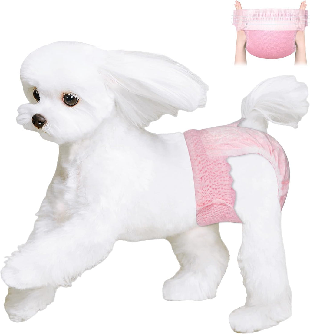 Ambreview Disposable Dog Diapers Female, Just Pull It Up, M 10 PCS | Doggie Diapers for Female Dogs • Strong Absorbency • Leak-Proof Protection • Ideal for Dogs in Heat, Senior & Disabled Dogs