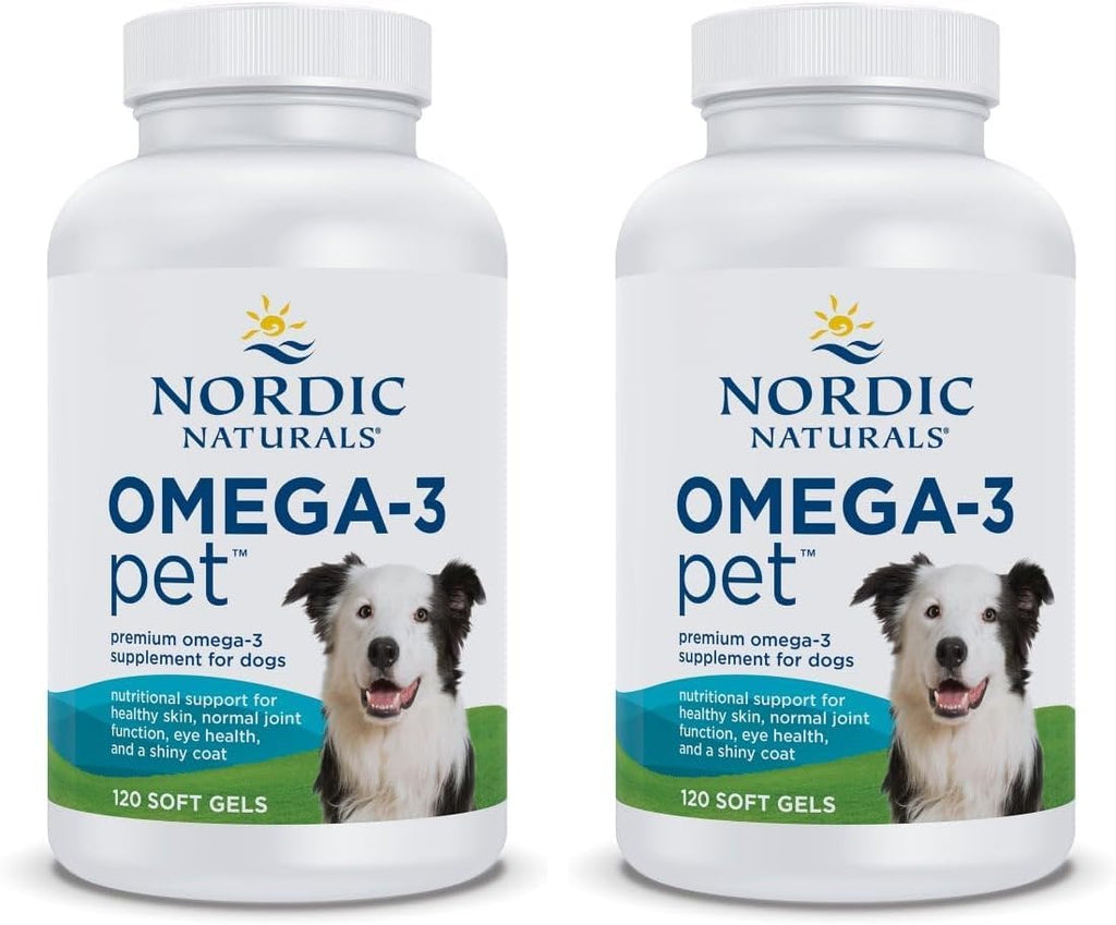 Nordic Naturals Omega-3 Fish Oil for Dogs with EPA + DHA - 180 Count | Easy-to-give soft gel capsules deliver 320 mg omega-3 per serving to support heart, skin, coat, and immune health in dogs