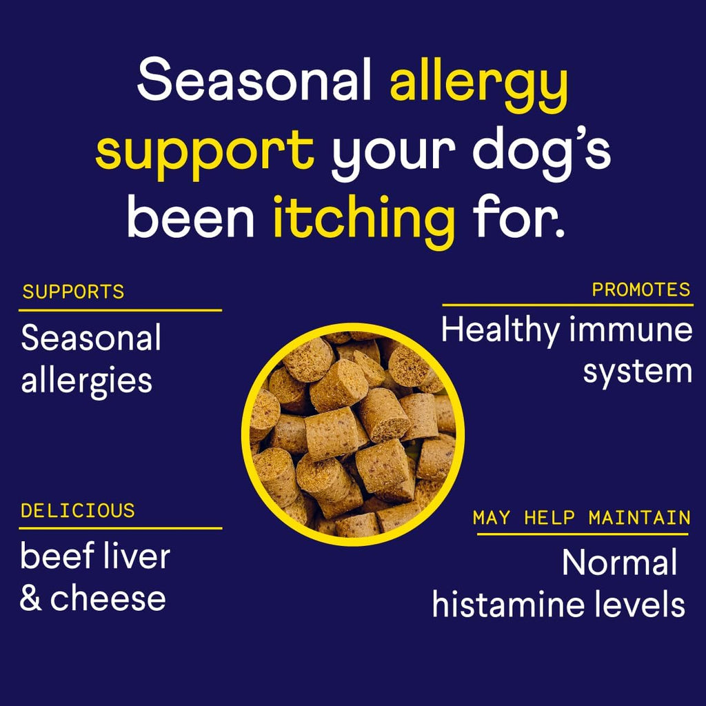 Finn Allergy & Itch Soft Chews for Dogs - Colostrum & Bee Propolis - 90 Ct | Quercetin & Probiotics - NASC Certified - Vet-Formulated - Seasonal & Environmental Allergy Relief