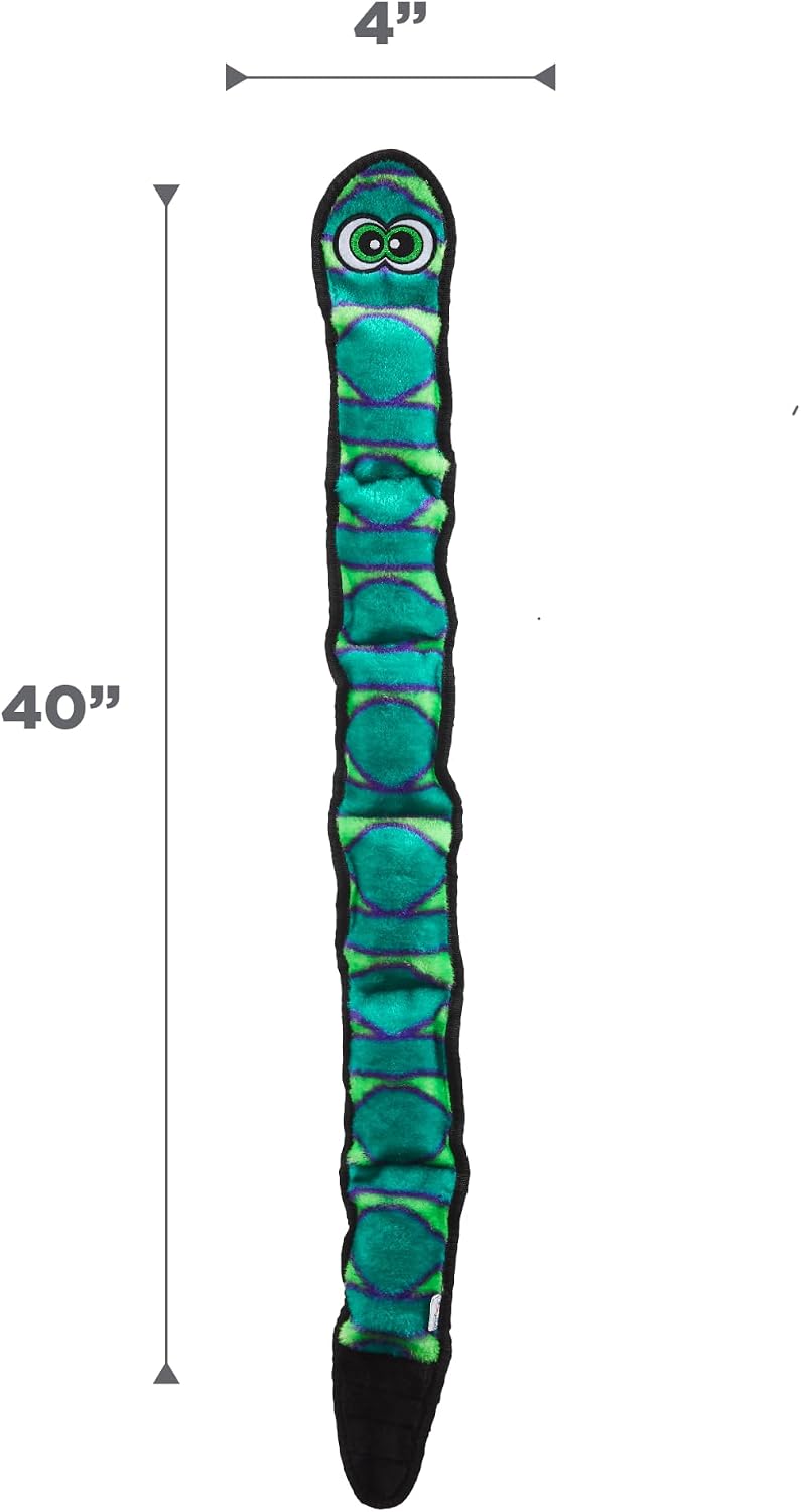 Outward Hound Durablez Tough Chew Plush Squeaky Dog Toy, Snake, 40" | 6 Jumbo Squeakers, Durable for Rowdy Play, No Stuffing, Less Mess, Interactive Fetch & Toss, Tough Chewers, Dogs & Puppies