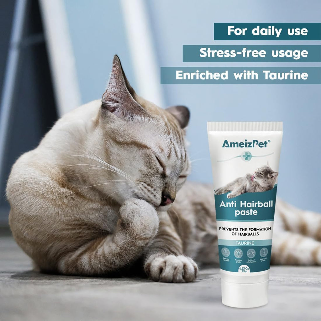 AmeizPet Hairball Remedy for Cats, Beef Flavour, 4.23 Oz (120g)