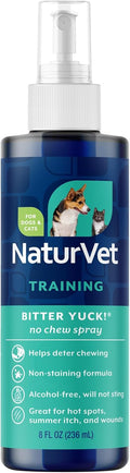NaturVet Bitter Yuck! No Chew Training Spray for Pets - 8 Ounce | Horses Pet Training Spray, Liquid, Made in The USA, 8 Ounce