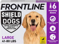 FRONTLINE Shield Flea & Tick Treatment for Large Dogs 41-80 lbs. Count of 3 | Kills fleas, ticks & chewing lice, repels mosquitoes, waterproof 24 hr, monthly application