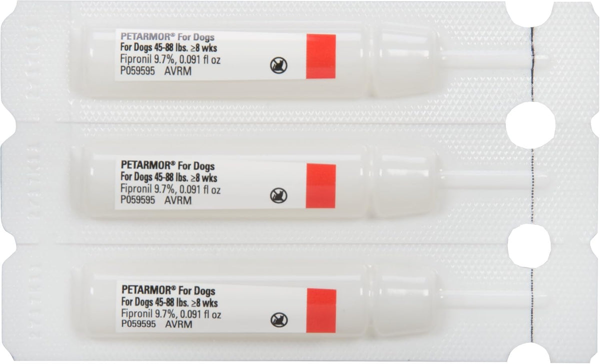 PetArmor Flea & Tick Topical Dogs 45-88 lbs, Fipronil, 3-Month | Ideal for Large Dogs 45-88 lbs; Kills Adult Fleas in 24-48 hrs; 3-month supply; Vet-Quality, No Rx Needed