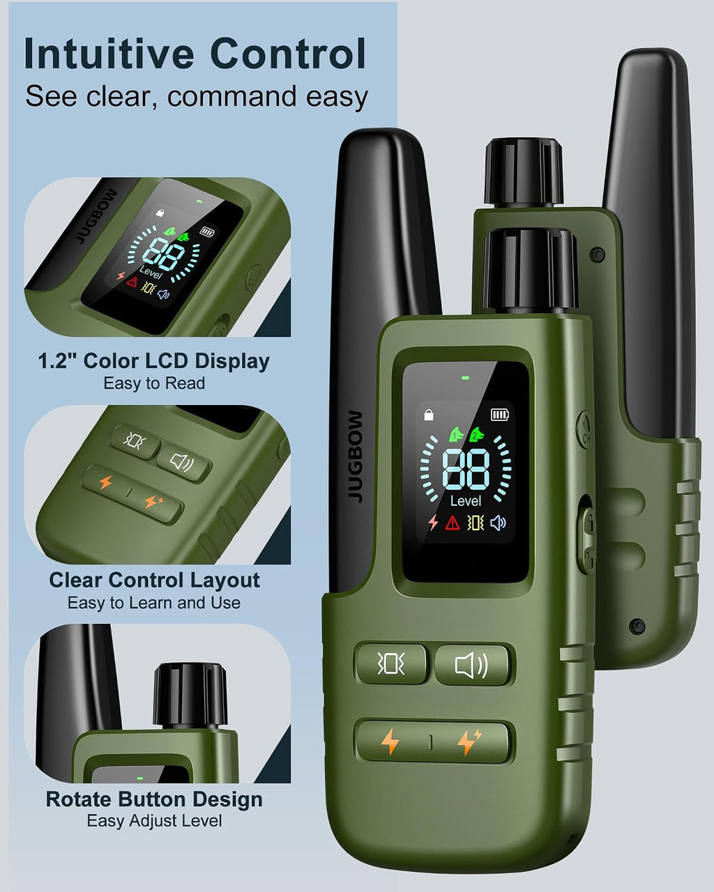Dog Shock Collar - 4500FT Dog Training Collar with Remote for 10-120lbs Dog | IPX8 Waterproof Electric Dog Collar with 4 Training Modes, Security Lock, Rechargeable eCollar for Small Medium Large Dogs