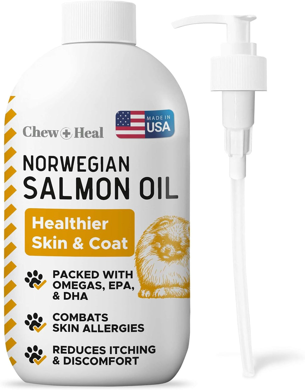 Salmon Oil for Dogs - Premium Fish Oil for Skin and Coat Health - Omega 3 Supplement - Supports Itchy Skin - 8 oz Liquid - Norwegian Dog Salmon Oil - Essential Dog Supplement