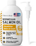 Salmon Oil for Dogs - Premium Fish Oil for Skin and Coat Health - Omega 3 Supplement - Supports Itchy Skin - 8 oz Liquid - Norwegian Dog Salmon Oil - Essential Dog Supplement
