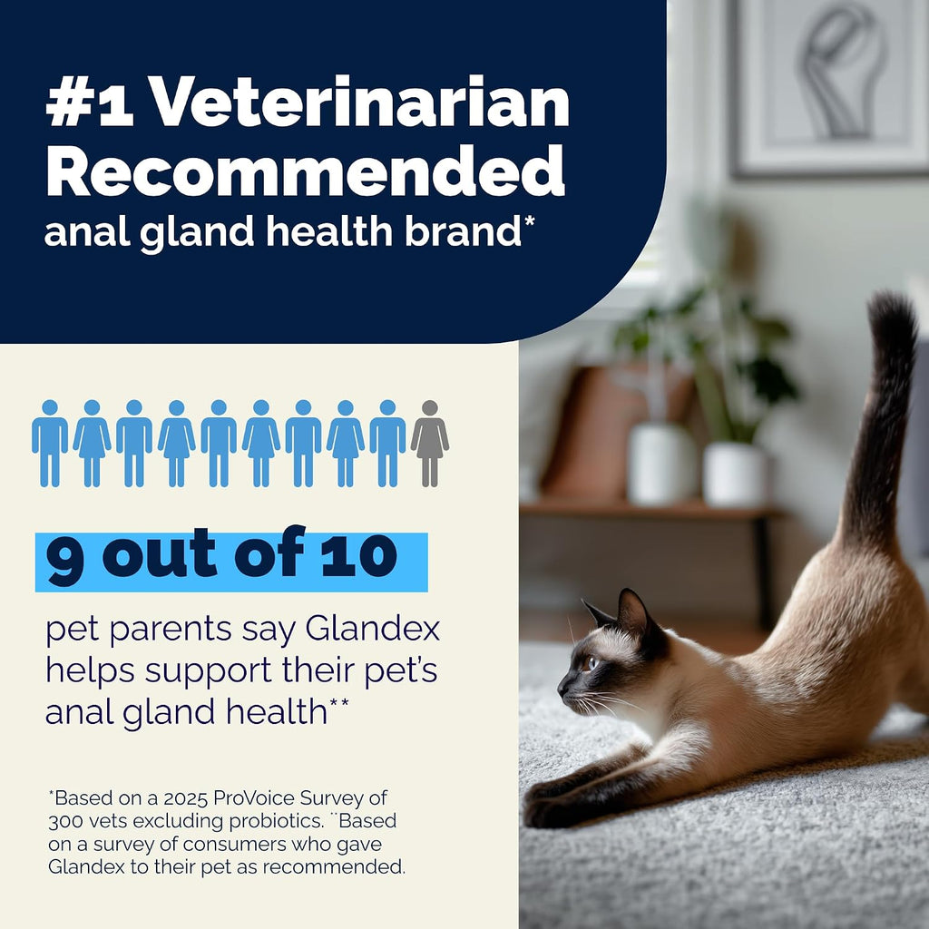 Vetnique Glandex for Cats, Anal Gland Powder & Fiber for Scooting