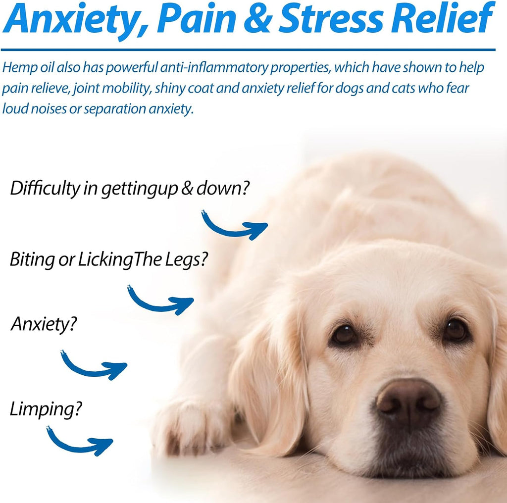 Oil for Dogs & Cats 60ML,Pet Oil for Pain,Skin,Arthritis Pain,Pain Relief,Calming,Omega 3,6,9 for Dog Emotions,Barking & Dog Joints,Supports & Maintains Healthy Joints (1 Pack, Blue)
