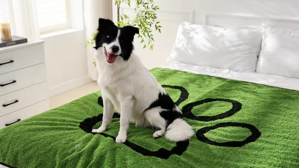 Qeils Reusable Dog Pee Pads, Washable Puppy Pads, Leak-Proof 18"x24" 2 Pack | Super Absorbent And Non-Slip Potty Training Pads, Soft Paw Print Plush Design, Ideal For Crates, Couch, Car Seats & Pet Beds