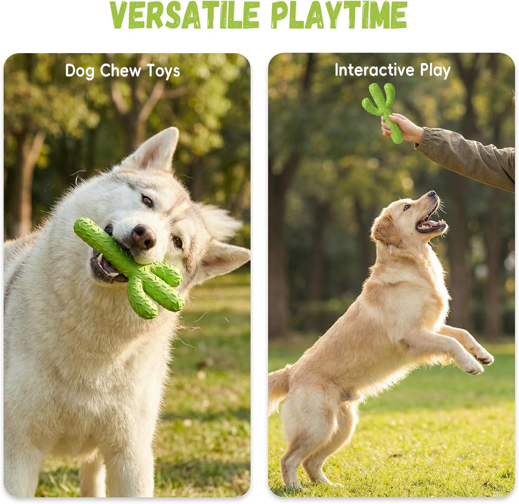MewaJump Dog Chew Toys, Durable Rubber Dog Toys for Aggressive Chewers