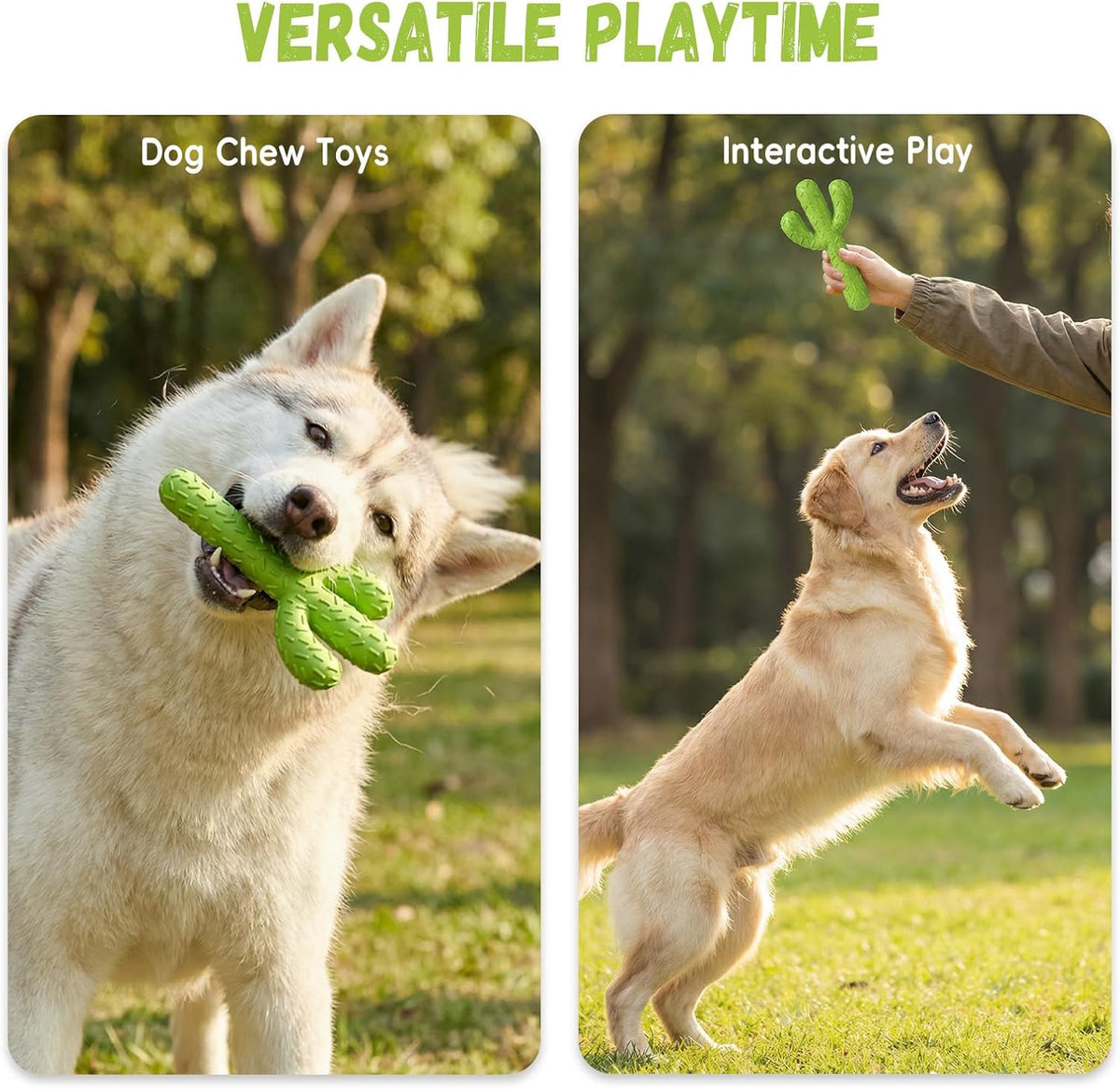 MewaJump Dog Chew Toys, Durable Rubber Dog Toys for Aggressive Chewers