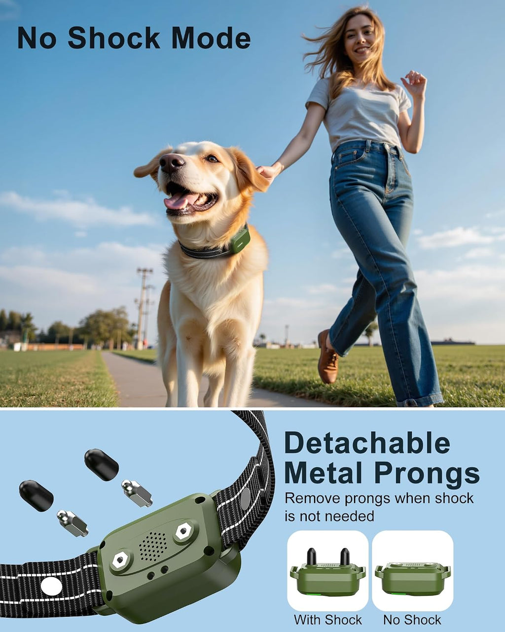 Dog Shock Collar - 4500FT Dog Training Collar with Remote for 10-120lbs Dog | IPX8 Waterproof Electric Dog Collar with 4 Training Modes, Security Lock, Rechargeable eCollar for Small Medium Large Dogs