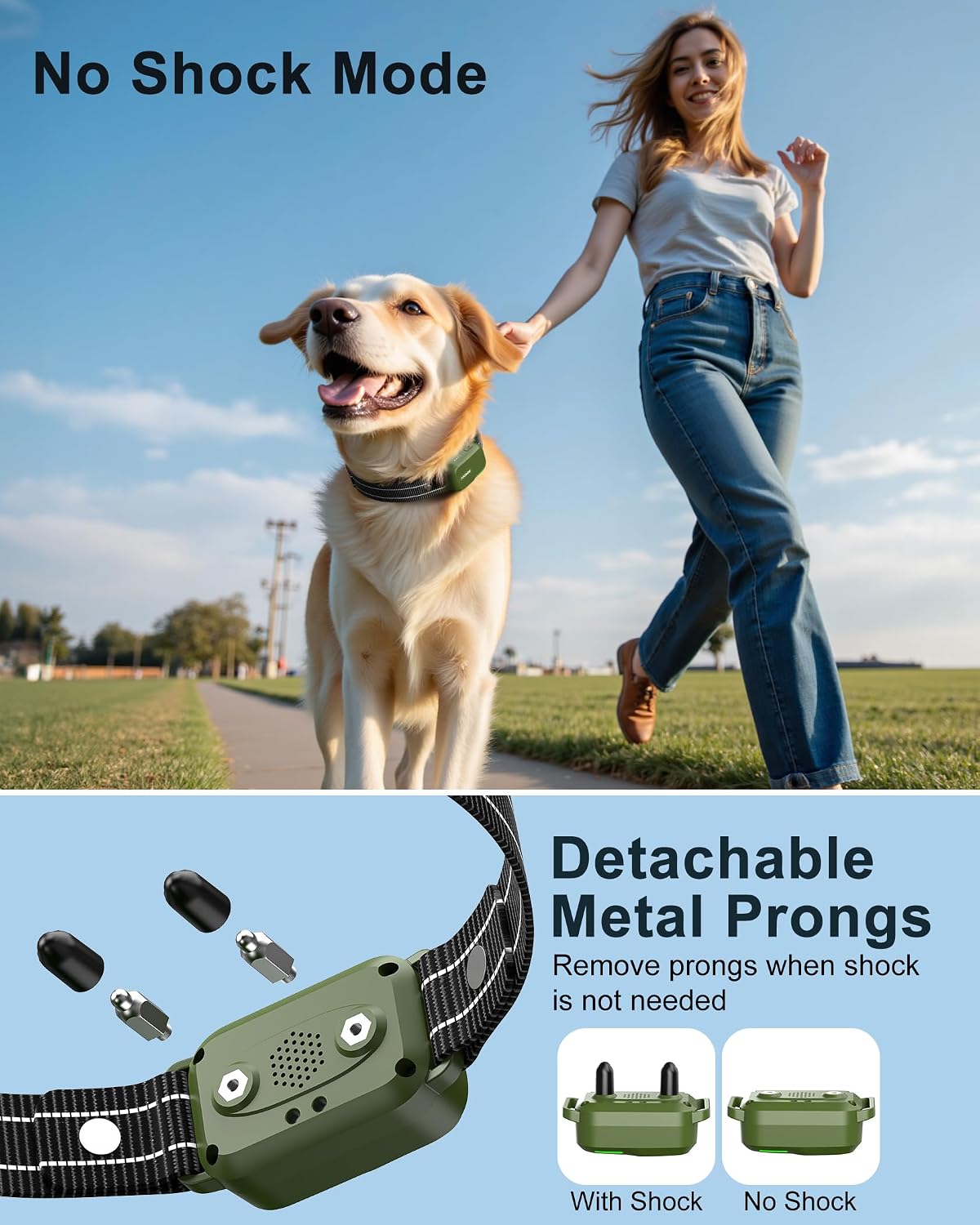 Dog Shock Collar - 4500FT Dog Training Collar with Remote for 10-120lbs Dog | IPX8 Waterproof Electric Dog Collar with 4 Training Modes, Security Lock, Rechargeable eCollar for Small Medium Large Dogs