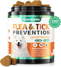 Carmelie Flea and Tick Prevention for Dogs Chewables, 200 Soft Chews | Natural Dog Flea and Tick Chewables, Oral Flea Supplement for Dogs, Puppy Flea Support - All Breeds & Ages - Chicken Flavor