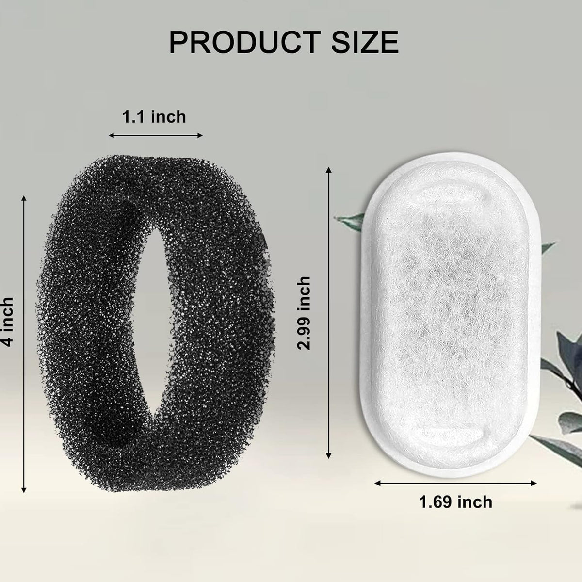 Cat Water Fountain Filters for 108/3.2L& 67oz/2L Stainless Steel Pet Water Dispenser Fountain Filter Replacement with 8 Sponges (8 Filters&8 Sponges)