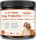 ZEBORA Probiotics for Dogs, Digestive & Itch Relief, 120 Soft Chews | Dog Probiotics for Digestive Health, Pumpkin & Fish Oil, Freshens Bad Breath, Easy to Break Apart, Daily Gut & Skin Support