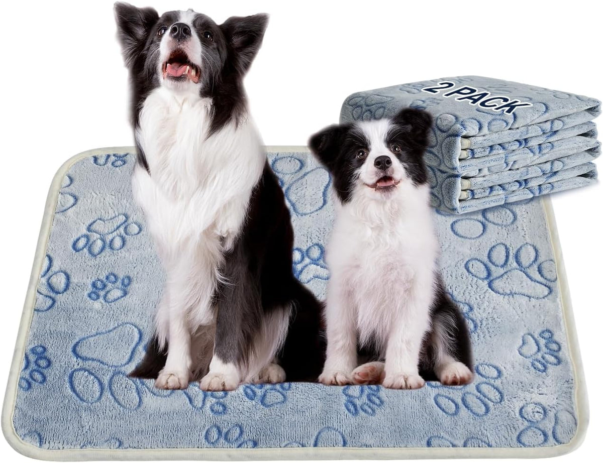 Qeils Reusable Puppy Pads, Washable Pee Pads, Leakproof 18"x 24" 2 Pack | High Absorbency Dog Training Pads, Wee Wee Pads With Waterproof Non-Slip Base For Indoor Potty, Crates, Playpen & Senior Dogs