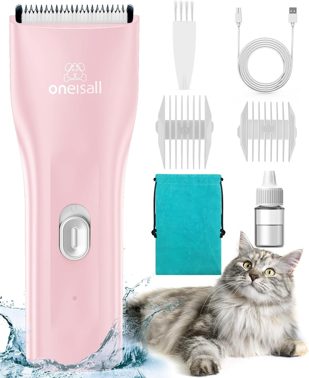 oneisall Pet Clippers for Cat Matted Hair, Quiet Pet Shaver for Cats