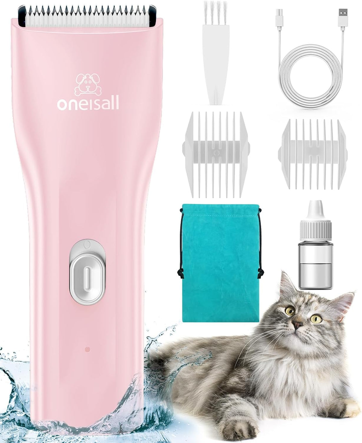 oneisall Pet Clippers for Cat Matted Hair, Quiet Pet Shaver for Cats