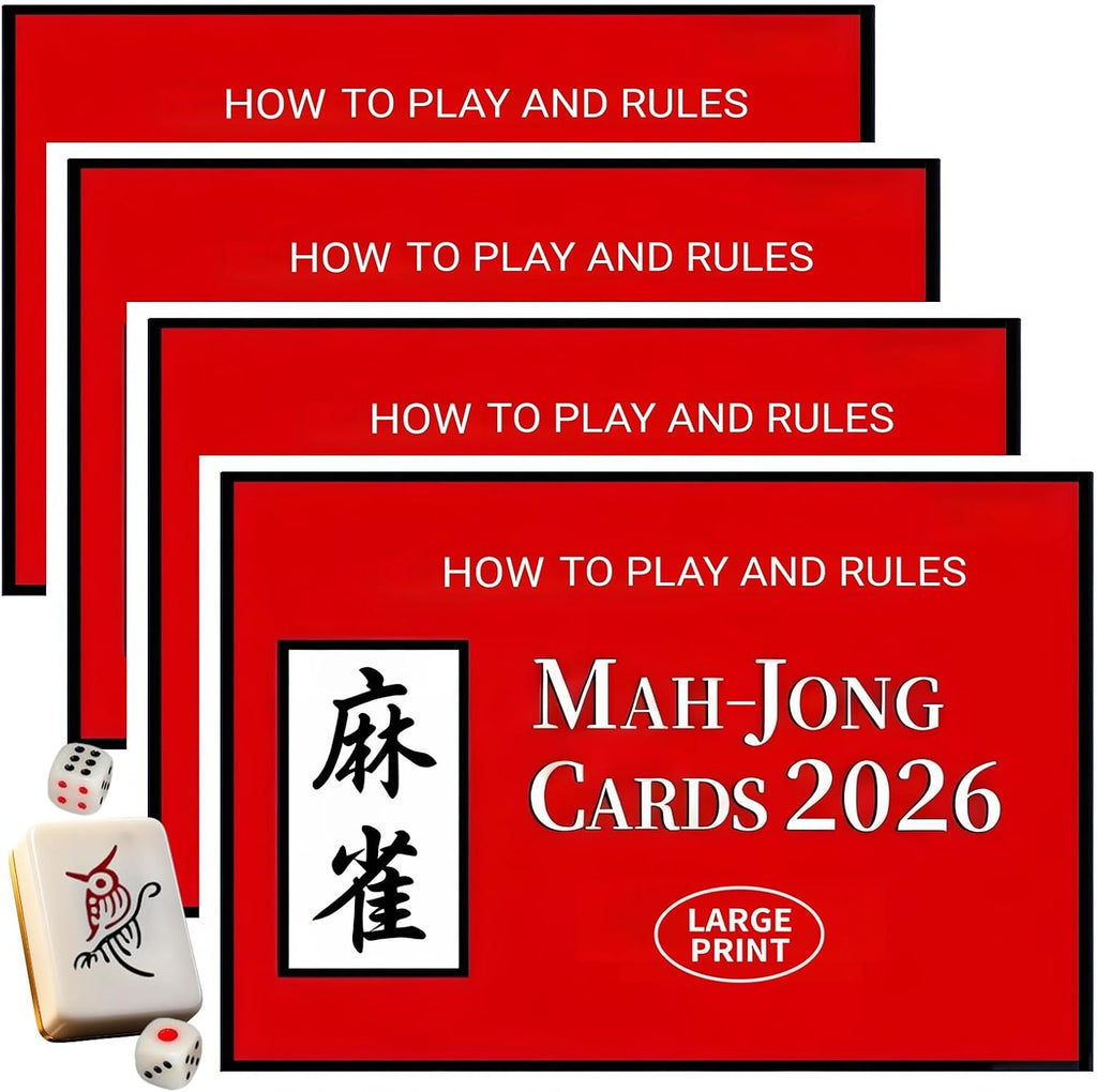 ReeRaa 4 Pcs NM-JL Mah-Jong Cards 2026 Large Size Revised Edition