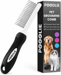 Poodle Dematting Fur Rake Comb Brush for Dogs and Cats - Long 2.5" Steel Safety Blades Metal Comb for Detangling Matted or Knotted Undercoat Hair
