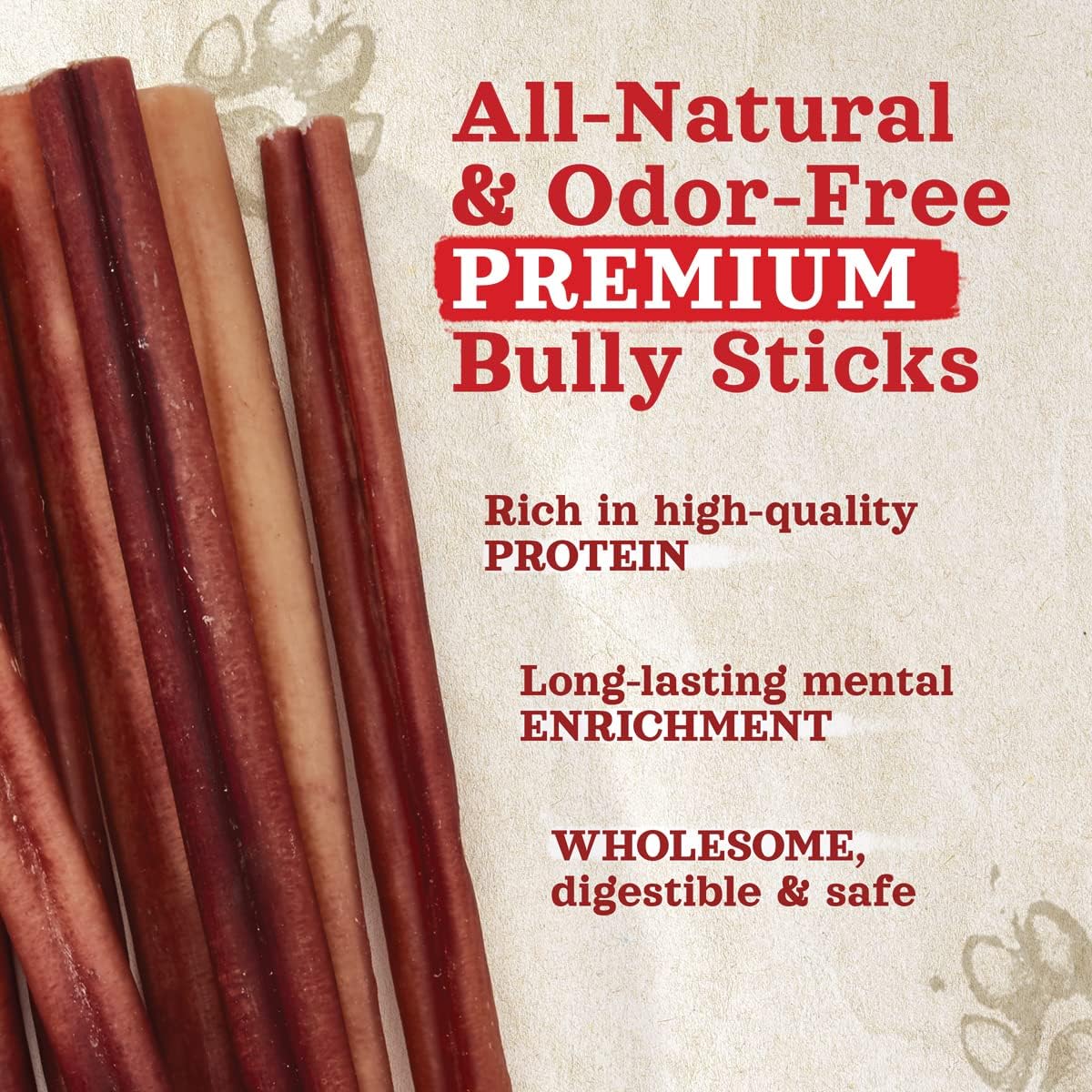 Natural Farm Bully Sticks (6 Inch, 15 Count), Single Ingredient: 100% Beef Chews, Grass-Fed, Non-GMO, Grain-Free, Fully Digestible Treats for Puppies, Small or Senior Dog
