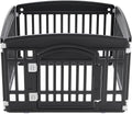 NEWBULIG Dog Playpen 4-Panel, 24IN Puppy Playpen, Stable Dog Play Pen Indoors/Outdoor with Secure Locking Door, Plastic Pet Fence for Small & Medium Dogs