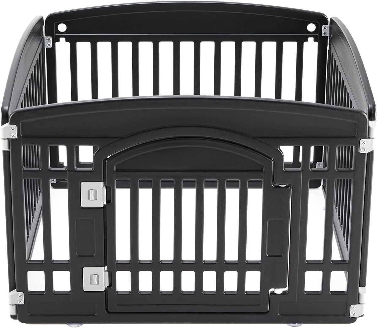 NEWBULIG Dog Playpen 4-Panel, 24IN Puppy Playpen, Stable Dog Play Pen Indoors/Outdoor with Secure Locking Door, Plastic Pet Fence for Small & Medium Dogs